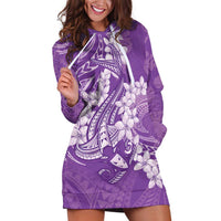 Purple Polynesia Hammerhead Shark Tattoo With Plumeria Lei Hoodie Dress