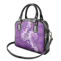 Purple Polynesia Hammerhead Shark Tattoo With Plumeria Lei Shoulder Handbag