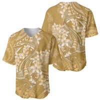 Yellow Polynesia Hammerhead Shark Tattoo With Plumeria Lei Baseball Jersey