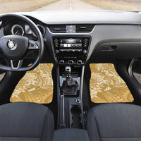 Yellow Polynesia Hammerhead Shark Tattoo With Plumeria Lei Car Mats