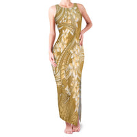Yellow Polynesia Hammerhead Shark Tattoo With Plumeria Lei Family Matching Tank Maxi Dress and Hawaiian Shirt LT14 Mom's Dress Yellow - Polynesian Pride
