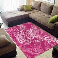 Pink Polynesia Hammerhead Shark Tattoo With Plumeria Lei Area Rug LT14 - Polynesian Pride