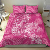 Pink Polynesia Hammerhead Shark Tattoo With Plumeria Lei Bedding Set LT14 - Polynesian Pride
