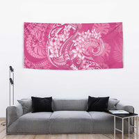Pink Polynesia Hammerhead Shark Tattoo With Plumeria Lei Tapestry LT14 - Polynesian Pride