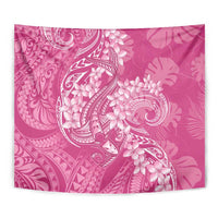 Pink Polynesia Hammerhead Shark Tattoo With Plumeria Lei Tapestry LT14 - Polynesian Pride