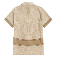 Mauri Ribaberiki Kiribati Family Matching Off The Shoulder Long Sleeve Dress and Hawaiian Shirt Cowrie Shells Lei Palm Leaf Weaving LT14 - Polynesian Pride