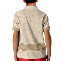 Mauri Ribaberiki Kiribati Kid Polo Shirt Cowrie Shells Lei Palm Leaf Weaving