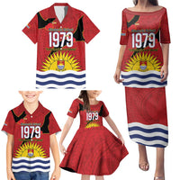 Mauri Kiribati Independence Day Family Matching Puletasi and Hawaiian Shirt 1979 Proud National Frigatebird LT14 - Polynesian Pride