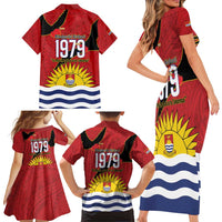Mauri Kiribati Independence Day Family Matching Short Sleeve Bodycon Dress and Hawaiian Shirt 1979 Proud National Frigatebird LT14 - Polynesian Pride