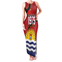 Mauri Kiribati Independence Day Family Matching Tank Maxi Dress and Hawaiian Shirt 1979 Proud National Frigatebird LT14 Mom's Dress Red - Polynesian Pride