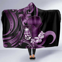 Purple Hafa Adai Guam Hooded Blanket Chamorro Latte Stone Hand With Plumeria