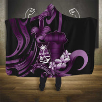 Purple Hafa Adai Guam Hooded Blanket Chamorro Latte Stone Hand With Plumeria