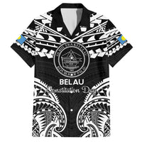 Palau Constitution Day Hawaiian Shirt Belau Seal With Polynesian Pattern - Black LT14 Black - Polynesian Pride