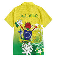 Cook Islands Independence Day Family Matching Off Shoulder Short Dress and Hawaiian Shirt Kuki Airani Tiare Maori Polynesian Pattern - Green LT14 - Polynesian Pride