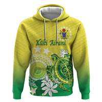 Cook Islands Independence Day Hoodie Kuki Airani Tiare Maori Polynesian Pattern - Green LT14 Pullover Hoodie Green - Polynesian Pride