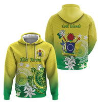 Cook Islands Independence Day Hoodie Kuki Airani Tiare Maori Polynesian Pattern - Green LT14 - Polynesian Pride