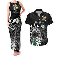 Cook Islands Independence Day Couples Matching Tank Maxi Dress and Hawaiian Shirt Kuki Airani Tiare Maori Polynesian Pattern - Black LT14 Black - Polynesian Pride