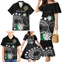Cook Islands Independence Day Family Matching Mermaid Dress and Hawaiian Shirt Kuki Airani Tiare Maori Polynesian Pattern - Black LT14 - Polynesian Pride