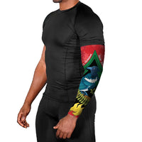 New Zealand Christmas In July Arm Sleeves Kowhai Tui Bird With Pohutukawa - Red - Polynesian Pride