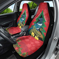 New Zealand Christmas In July Car Seat Cover Kowhai Tui Bird With Pohutukawa - Red LT14 - Polynesian Pride