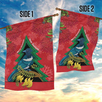 New Zealand Christmas In July Garden Flag Kowhai Tui Bird With Pohutukawa - Red LT14 - Polynesian Pride