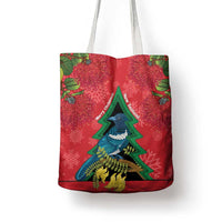 New Zealand Christmas In July Tote Bag Kowhai Tui Bird With Pohutukawa - Red LT14 - Polynesian Pride