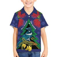 New Zealand Christmas In July Hawaiian Shirt Kowhai Tui Bird With Pohutukawa - Blue LT14 - Polynesian Pride