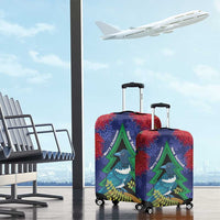 New Zealand Christmas In July Luggage Cover Kowhai Tui Bird With Pohutukawa - Blue LT14 - Polynesian Pride