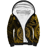Polynesian Pride Leo Zodiac Sherpa Hoodie Astrological Sign Tribal Plumeria Gold Galaxy LT14 Unisex Gold - Polynesian Pride