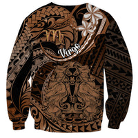 Polynesian Pride Virgo Zodiac Sweatshirt Astrological Sign Tribal Plumeria Brown Galaxy LT14 - Polynesian Pride