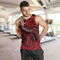 Polynesian Pride Capricorn Zodiac Men Tank Top Astrological Sign Tribal Plumeria Red Galaxy LT14 - Polynesian Pride