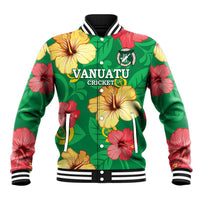 Custom Vanuatu Cricket Baseball Jacket 2024 Tropical Flowers Version