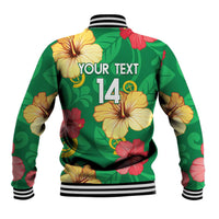 Custom Vanuatu Cricket Baseball Jacket 2024 Tropical Flowers Version