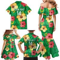 Custom Vanuatu Cricket Family Matching Mermaid Dress and Hawaiian Shirt 2024 Tropical Flowers Version