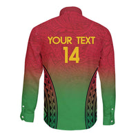 Custom Vanuatu Cricket Long Sleeve Button Shirt 2024 Polynesian Pattern Sporty Style