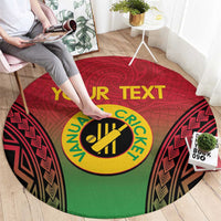 Custom Vanuatu Cricket Round Carpet 2024 Polynesian Pattern Sporty Style