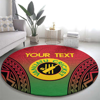 Custom Vanuatu Cricket Round Carpet 2024 Polynesian Pattern Sporty Style