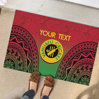 Custom Vanuatu Cricket Rubber Doormat 2024 Polynesian Pattern Sporty Style