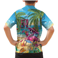 Flamingo Aloha Hawaii Family Matching Mermaid Dress and Hawaiian Shirt It's 5 OClock Somewhere Tropical Vibes LT14 - Polynesian Pride