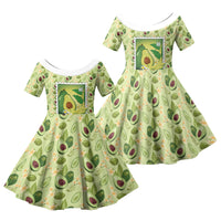 Aloha Hawaii Avocado Family Matching Puletasi and Hawaiian Shirt Hawaiian Fruit Stylized Stamp LT14 Daughter's Dress Green - Polynesian Pride