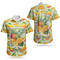 Aloha Hawaii Manako Palaka Motifs Couples Matching Short Sleeve Bodycon Dress and Hawaiian Shirt Hawaiian Mango Stylized Stamp LT14 - Polynesian Pride