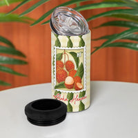 Aloha Hawaii Rambutan Palaka Motifs 4 in 1 Can Cooler Tumbler Hawaiian Fruit Stylized Stamp LT14 - Polynesian Pride