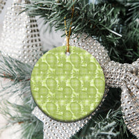 Omaomao Hawaii Breadfruit Palaka Motifs Ceramic Ornament
