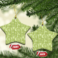 Omaomao Hawaii Breadfruit Palaka Motifs Ceramic Ornament