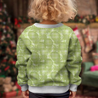 Omaomao Hawaii Breadfruit Palaka Motifs Kid Ugly Christmas Sweater