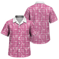 Alaka Hawaii Breadfruit Palaka Motifs Family Matching Off Shoulder Short Dress and Hawaiian Shirt LT14 Son's Shirt Pink - Polynesian Pride