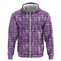 Poni Hawaii Breadfruit Palaka Motifs Zip Hoodie LT14 Zip Hoodie Purple - Polynesian Pride