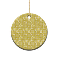 Melemele Hawaii Breadfruit Palaka Motifs Ceramic Ornament