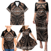 Aotearoa Kati Mamoe Personalised Family Matching Puletasi and Hawaiian Shirt Maori Iwi Poutama Puhoro Tattoo LT14 - Polynesian Pride