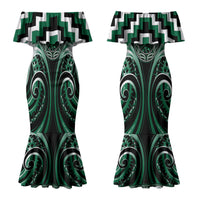 Aotearoa Whakatohea Personalised Couples Matching Mermaid Dress and Hawaiian Shirt Maori Iwi Poutama Puhoro Tattoo LT14 - Polynesian Pride